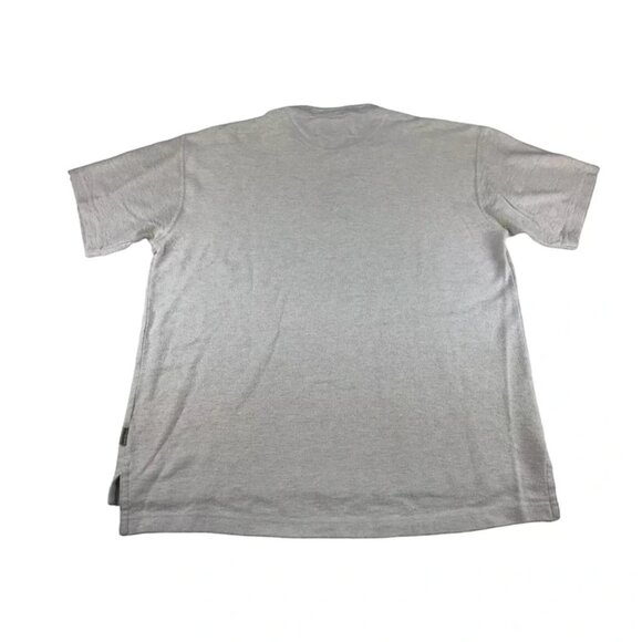 Work Wear Mens Beige Vintage Look Short Sleeve Split Neck T Shirt Size Medium - Picture 8 of 10